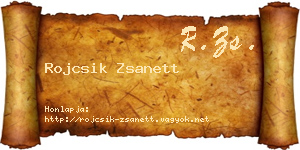 Rojcsik Zsanett névjegykártya